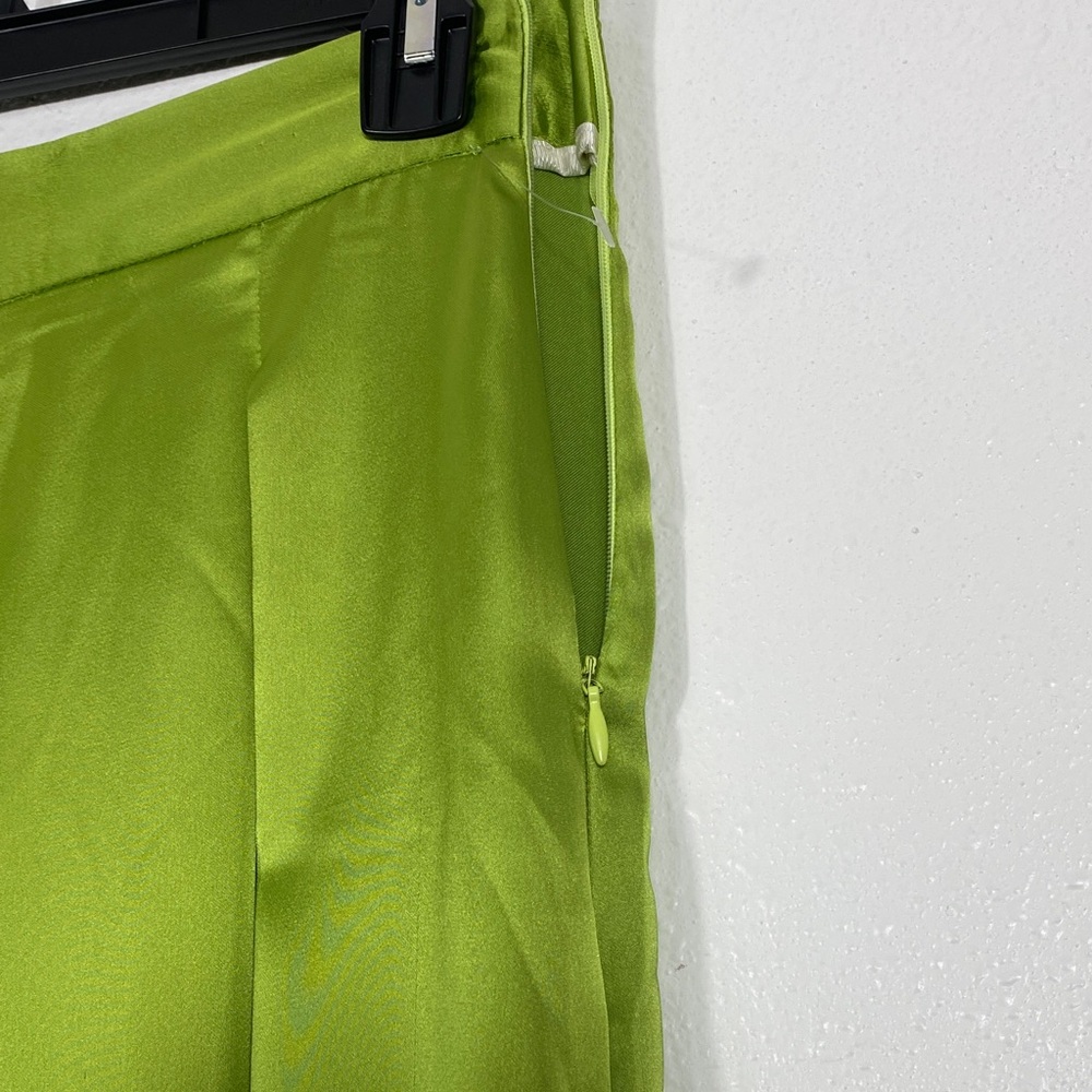 Zara Olive Green Wide-Leg Pleated Trousers Size S - Picture 9 of 16